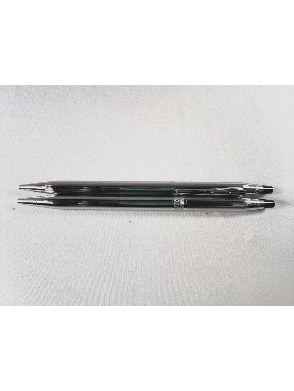 Cross Chrome Ballpoint Pen Mechanical Pencil Set USA Made Vintage